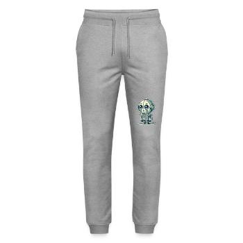 Everything will be alright, sad little robot - Stanley/Stella Mover Unisex Organic Jogging Trousers - heather grey - Front - Marisol (170cm) & Nik (191cm)