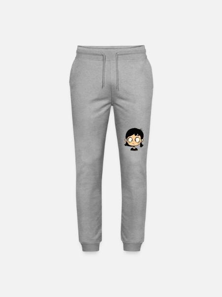 fille de dessin animé réfléchie - Pantalon de jogging bio MOVER Stanley/Stella unisexe - gris chiné