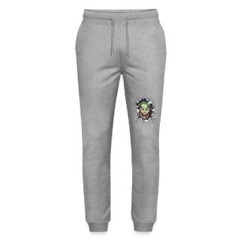 Gruseliges Monster durchbricht Wand - Stanley/Stella Unisex Bio Jogginghose Mover  - Grau meliert - Vorne - Marisol (170cm) & Nik (191cm)