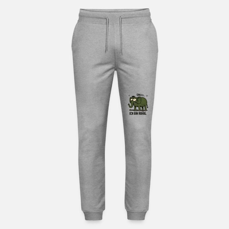Wütender Elefant – Ich bin ruhig. - Stanley/Stella Unisex Bio Jogginghose Mover - Grau meliert