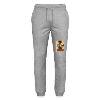 Reine écolière forte sur la cour de récréation - Pantalon de jogging bio MOVER Stanley/Stella unisexe - gris chiné - Devant - Marisol (170cm) & Nik (191cm)
