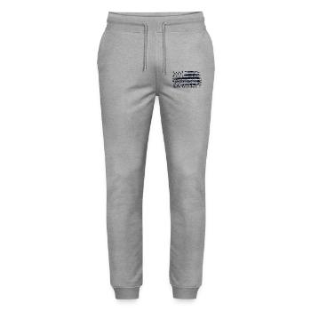 drapeau breton,BREIZH vintage,bretagne flag,BZH - Pantalon de jogging bio MOVER Stanley/Stella unisexe - gris chiné - Devant - Marisol (170cm) & Nik (191cm)