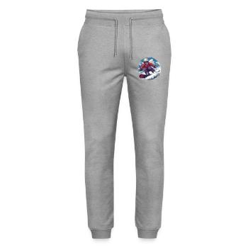 Totenkopf Snowboarder Snowboarden Apres Ski - Stanley/Stella Unisex Bio Jogginghose Mover  - Grau meliert - Vorne - Marisol (170cm) & Nik (191cm)