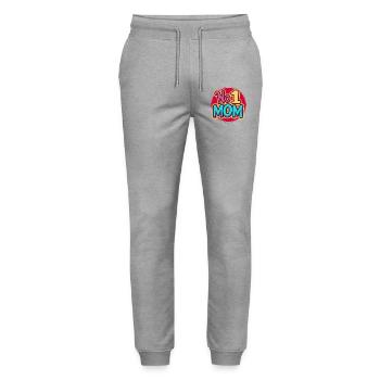 Nummer 1 Mama – Bunt & Liebevoll Muttertag - Stanley/Stella Unisex Bio Jogginghose Mover  - Grau meliert - Vorne - Marisol (170cm) & Nik (191cm)