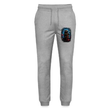 badgers beaver shirt funny fun beaver tee shirt - Stanley/Stella Unisex Bio Jogginghose Mover  - Grau meliert - Vorne - Marisol (170cm) & Nik (191cm)