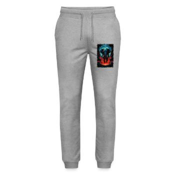 dog quotes beach bday geek baby elephant present - Stanley/Stella Mover Unisex Organic Jogging Trousers - heather grey - Front - Marisol (170cm) & Nik (191cm)