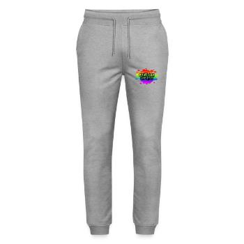 AfD stoppen gegen rechts Demokratie verteidigen - Stanley/Stella Unisex Bio Jogginghose Mover  - Grau meliert - Vorne - Marisol (170cm) & Nik (191cm)