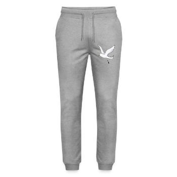 La mouette - Pantalon de jogging bio MOVER Stanley/Stella unisexe - gris chiné - Devant - Marisol (170cm) & Nik (191cm)