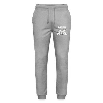 Katzen Mama - Kätzin - Katze - Cat - Geschenk - Stanley/Stella Unisex Bio Jogginghose Mover  - Grau meliert - Vorne - Marisol (170cm) & Nik (191cm)