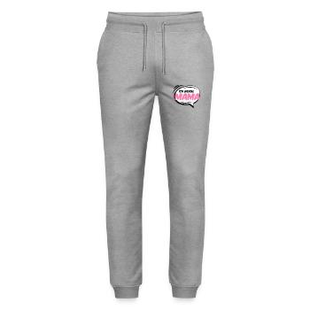 Mama Mutter Baby bekommen Schwangerschaft Kinder - Stanley/Stella Unisex Bio Jogginghose Mover  - Grau meliert - Vorne - Marisol (170cm) & Nik (191cm)