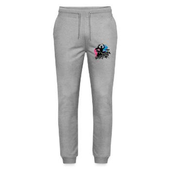 Un batteur et sa batterie - Pantalon de jogging bio MOVER Stanley/Stella unisexe - gris chiné - Devant - Marisol (170cm) & Nik (191cm)