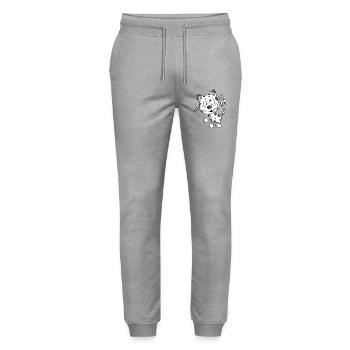 Knuffige Katze - Katzen - Kater - Stubentiger - Stanley/Stella Unisex Bio Jogginghose Mover  - Grau meliert - Vorne - Marisol (170cm) & Nik (191cm)