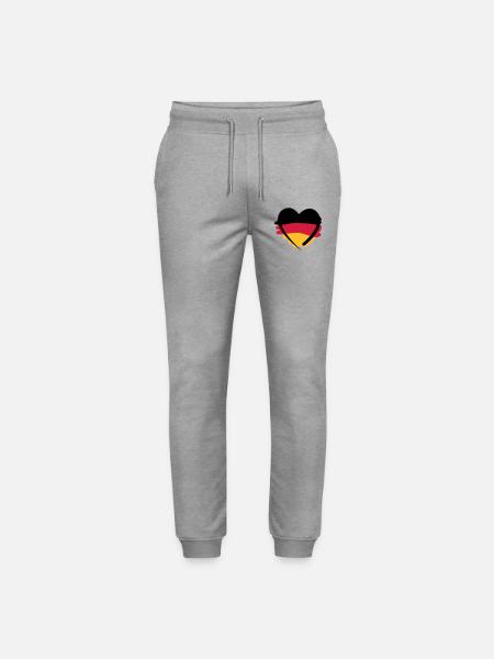 Deutschland Herz - Stanley/Stella Unisex Bio Jogginghose Mover - Grau meliert