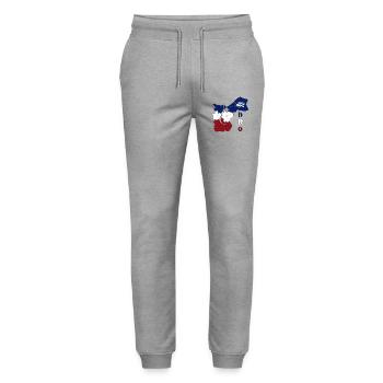 Rostock Umriss HRO - Stanley/Stella Unisex Bio Jogginghose Mover  - Grau meliert - Vorne - Marisol (170cm) & Nik (191cm)