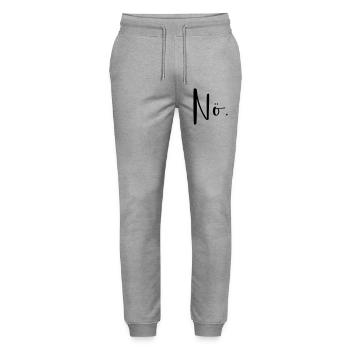 Nö - Nein I Frage Antwort modern Dialekt - Stanley/Stella Unisex Bio Jogginghose Mover  - Grau meliert - Vorne - Marisol (170cm) & Nik (191cm)