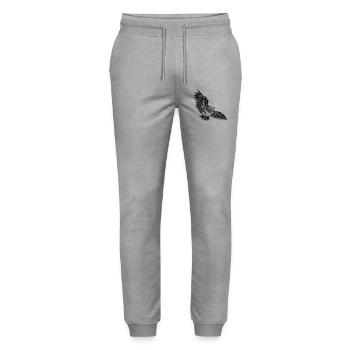 Owl wing owl owl night owl - Stanley/Stella Mover Unisex Organic Jogging Trousers - heather grey - Front - Marisol (170cm) & Nik (191cm)