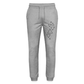 forms hipster triangles - Stanley/Stella Mover Unisex Organic Jogging Trousers - heather grey - Front - Marisol (170cm) & Nik (191cm)