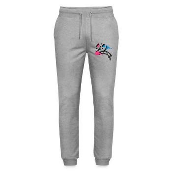 Alte Filmrolle mit Film im Graffiti Stil - Stanley/Stella Unisex Bio Jogginghose Mover  - Grau meliert - Vorne - Marisol (170cm) & Nik (191cm)