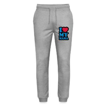 I love my mama - Ich liebe meine Mutter - Stanley/Stella Unisex Bio Jogginghose Mover  - Grau meliert - Vorne - Marisol (170cm) & Nik (191cm)