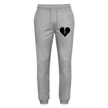 heart broken lovesick - Stanley/Stella Mover Unisex Organic Jogging Trousers - heather grey - Front - Marisol (170cm) & Nik (191cm)