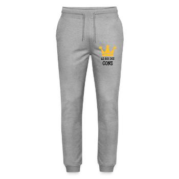 The King of Cons - Stanley/Stella Mover Unisex Organic Jogging Trousers - heather grey - Front - Marisol (170cm) & Nik (191cm)