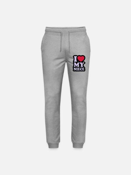 I love my niece - Stanley/Stella Mover Unisex Organic Jogging Trousers - heather grey