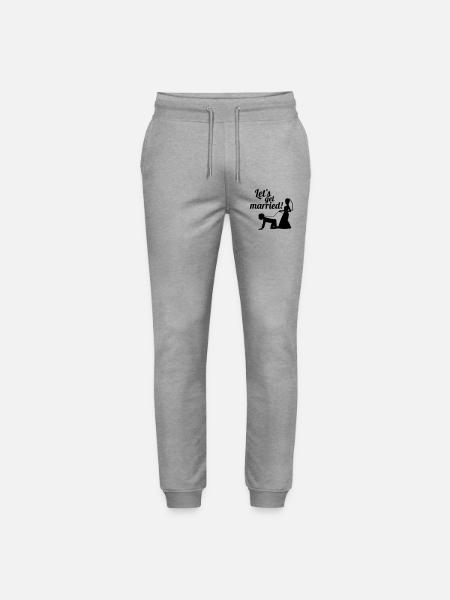 Lets get married bachelor farewell - Stanley/Stella Mover Unisex Organic Jogging Trousers - heather grey