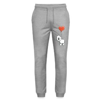 Westie Mit Herz - Hund - Stanley/Stella Unisex Bio Jogginghose Mover  - Grau meliert - Vorne - Marisol (170cm) & Nik (191cm)