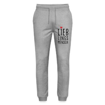 Lieblingsmensch - Stanley/Stella Unisex Bio Jogginghose Mover  - Grau meliert - Vorne - Marisol (170cm) & Nik (191cm)