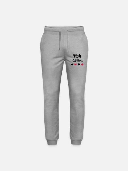 Poker : Fish - Stanley/Stella Mover Unisex Organic Jogging Trousers - heather grey