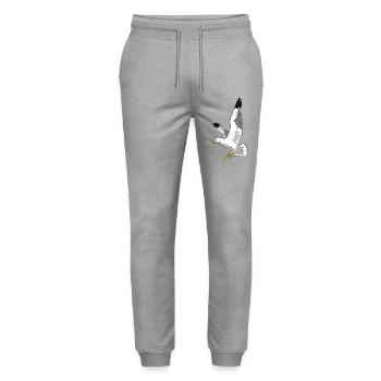 gull - Stanley/Stella Mover Unisex Organic Jogging Trousers - heather grey - Front - Marisol (170cm) & Nik (191cm)