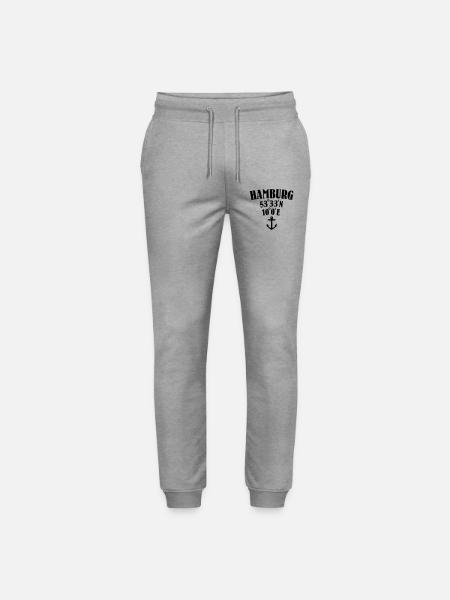 Hamburg Koordinaten - Stanley/Stella Unisex Bio Jogginghose Mover - Grau meliert
