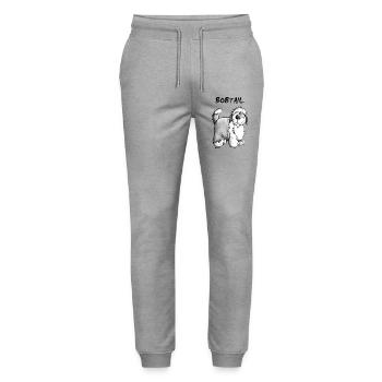 Bob le Bobtail Chien - Pantalon de jogging bio MOVER Stanley/Stella unisexe - gris chiné - Devant - Marisol (170cm) & Nik (191cm)