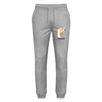 Happy Haflinger - Stanley/Stella Unisex Bio Jogginghose Mover  - Grau meliert - Vorne - Marisol (170cm) & Nik (191cm)
