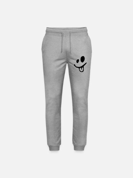 lachendes Gesicht zeigt dir die Zunge - Stanley/Stella Unisex Bio Jogginghose Mover - Grau meliert