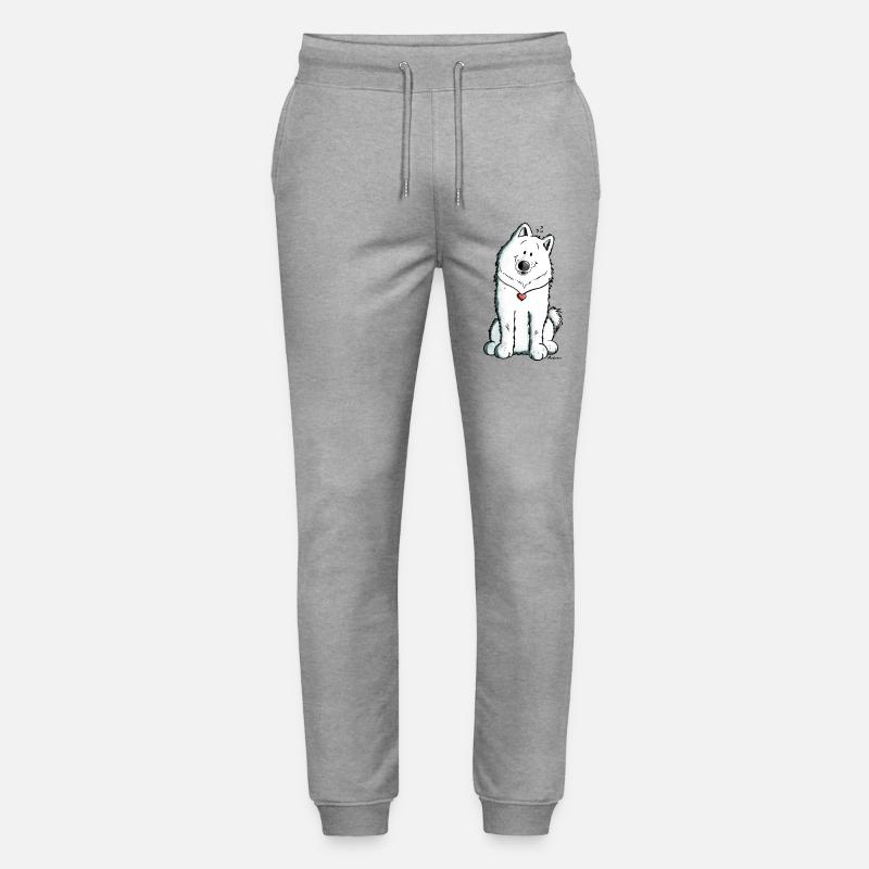 Samojede mit Herz - Stanley/Stella Unisex Bio Jogginghose Mover  - Grau meliert