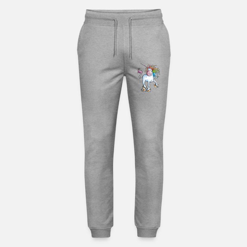 Rainbow Unicorn - Stanley/Stella Mover Unisex Organic Jogging Trousers - heather grey