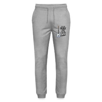 Blaues Gitarren Design - Stanley/Stella Unisex Bio Jogginghose Mover  - Grau meliert - Vorne - Marisol (170cm) & Nik (191cm)