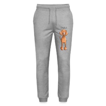 Happy Vizsla - Stanley/Stella Mover Unisex Organic Jogging Trousers - heather grey - Front - Marisol (170cm) & Nik (191cm)