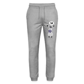 Der Esel sagt Nö - Stanley/Stella Unisex Bio Jogginghose Mover  - Grau meliert - Vorne - Marisol (170cm) & Nik (191cm)