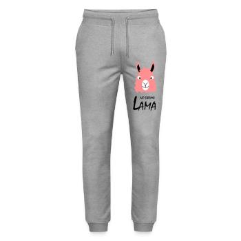 No drama Lama - Stanley/Stella Mover Unisex Organic Jogging Trousers - heather grey - Front - Marisol (170cm) & Nik (191cm)