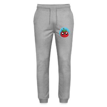 Funny tomato design - Stanley/Stella Mover Unisex Organic Jogging Trousers - heather grey - Front - Marisol (170cm) & Nik (191cm)