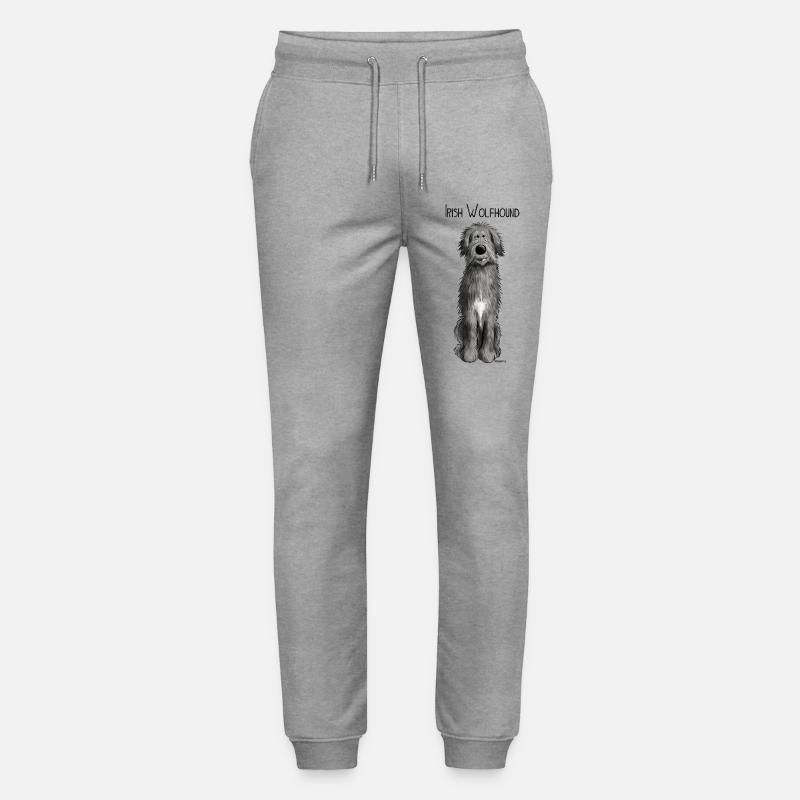 Funny Irish Wolfhound - comic - dog - cartoon - Pantalon de jogging bio MOVER Stanley/Stella unisexe - gris chiné