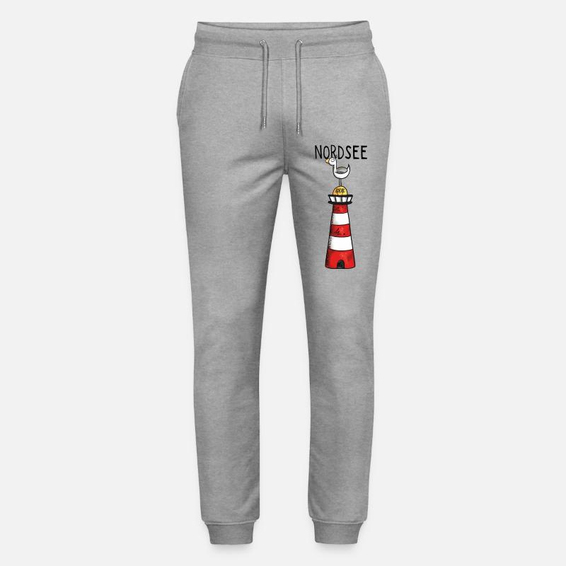 Nordsee Leuchtturm - Möwe - Comic - Geschenk - Stanley/Stella Unisex Bio Jogginghose Mover  - Grau meliert