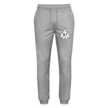 Knuffiger Pudel - Königspudel - Zwergpudel - Comic - Stanley/Stella Unisex Bio Jogginghose Mover  - Grau meliert - Vorne - Marisol (170cm) & Nik (191cm)