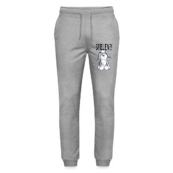 Verspielter Bearded Collie - Hund - Geschenk - Stanley/Stella Unisex Bio Jogginghose Mover  - Grau meliert - Vorne - Marisol (170cm) & Nik (191cm)