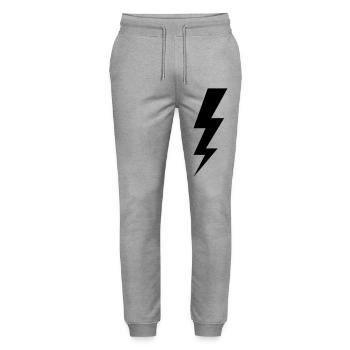 Blitz und Gewitter – Energie & Hochspannung Design - Stanley/Stella Unisex Bio Jogginghose Mover  - Grau meliert - Vorne - Marisol (170cm) & Nik (191cm)