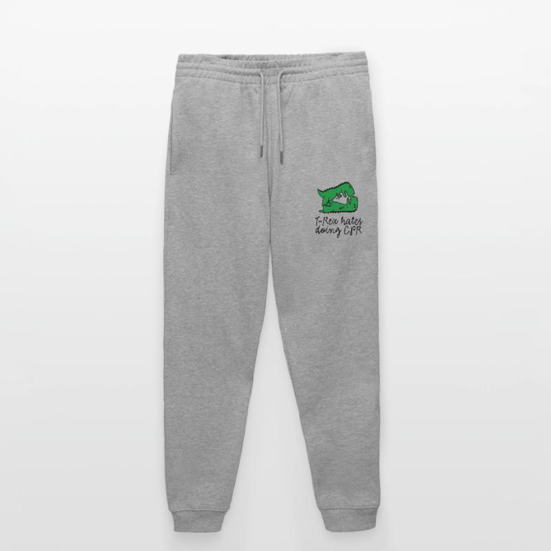 T-Rex hates doing CPR first aid instructor Stanley/Stella Mover Unisex Organic Jogging Trousers