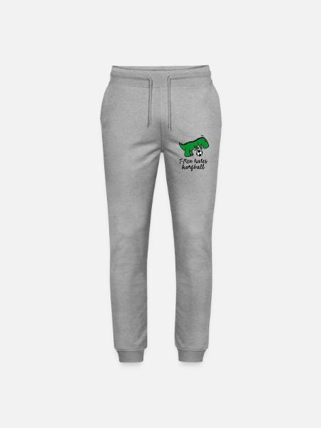 T-Rex hates korfball ball funny dinosaur cartoon - Stanley/Stella Mover Unisex Organic Jogging Trousers - heather grey
