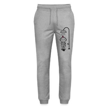 fille timide sous la douche - Pantalon de jogging bio MOVER Stanley/Stella unisexe - gris chiné - Devant - Marisol (170cm) & Nik (191cm)